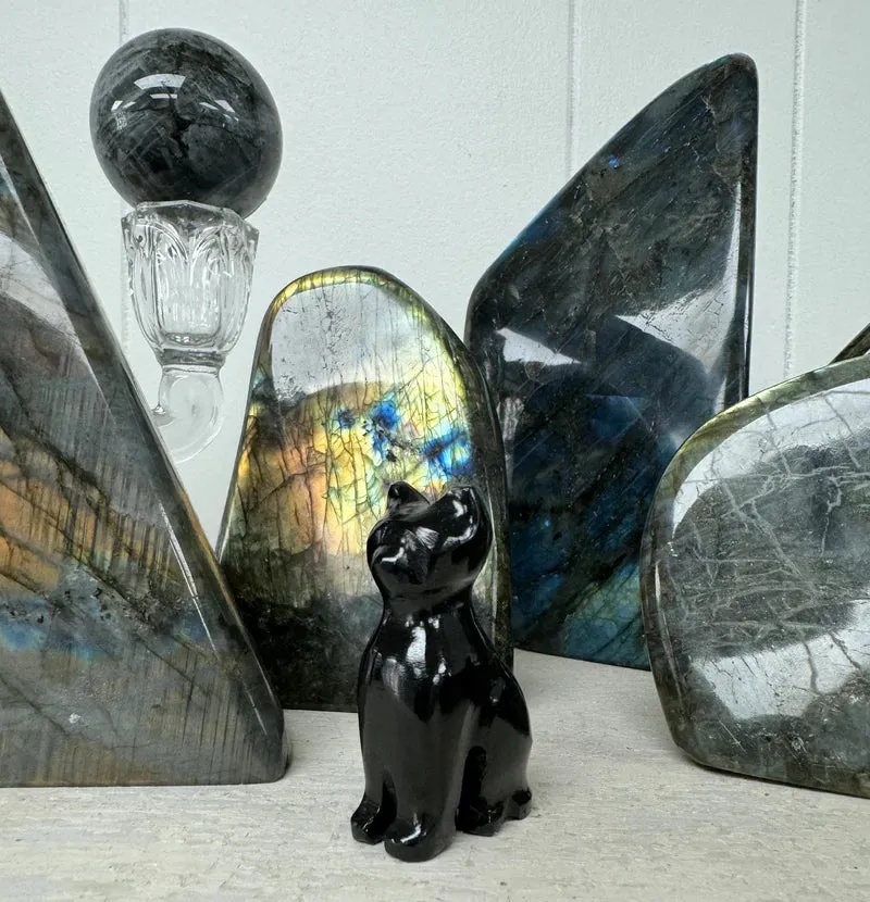 Witch's Way Craft Onyx Crystal Cat